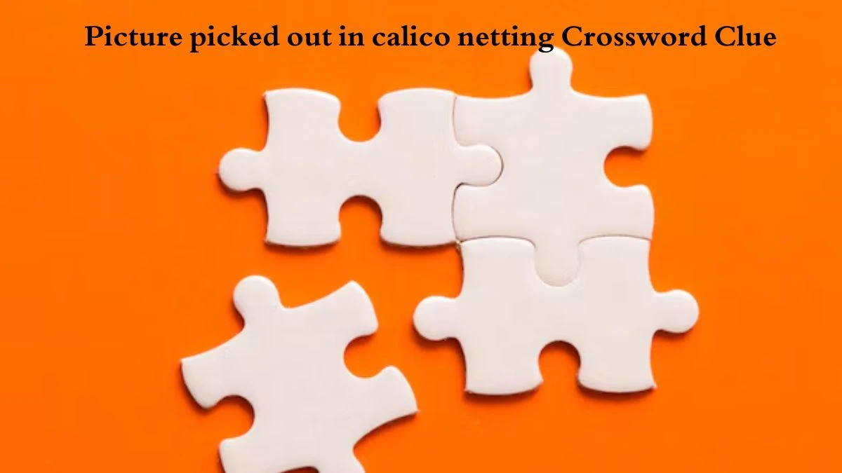 Picture picked out in calico netting Crossword Clue Puzzle Answer from August 04, 2024