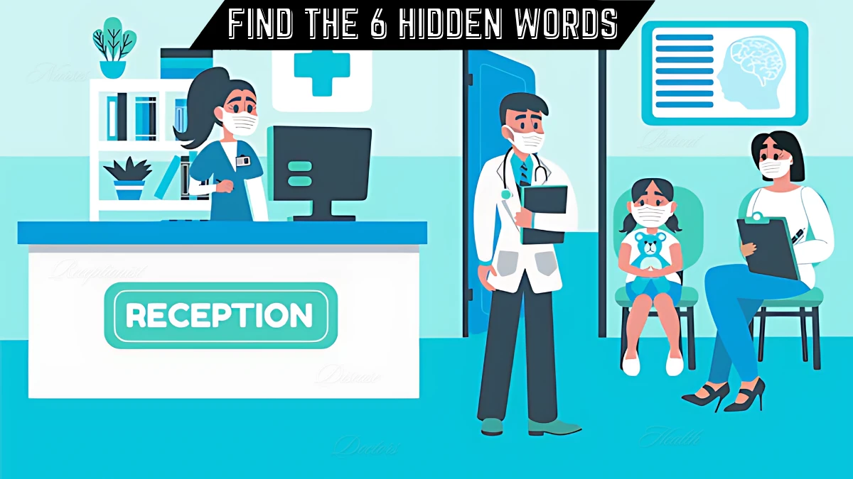 Picture Puzzle IQ Test: Only 1 out of 9 can spot the 6 Hidden Words in this Hospital Image in 12 Secs