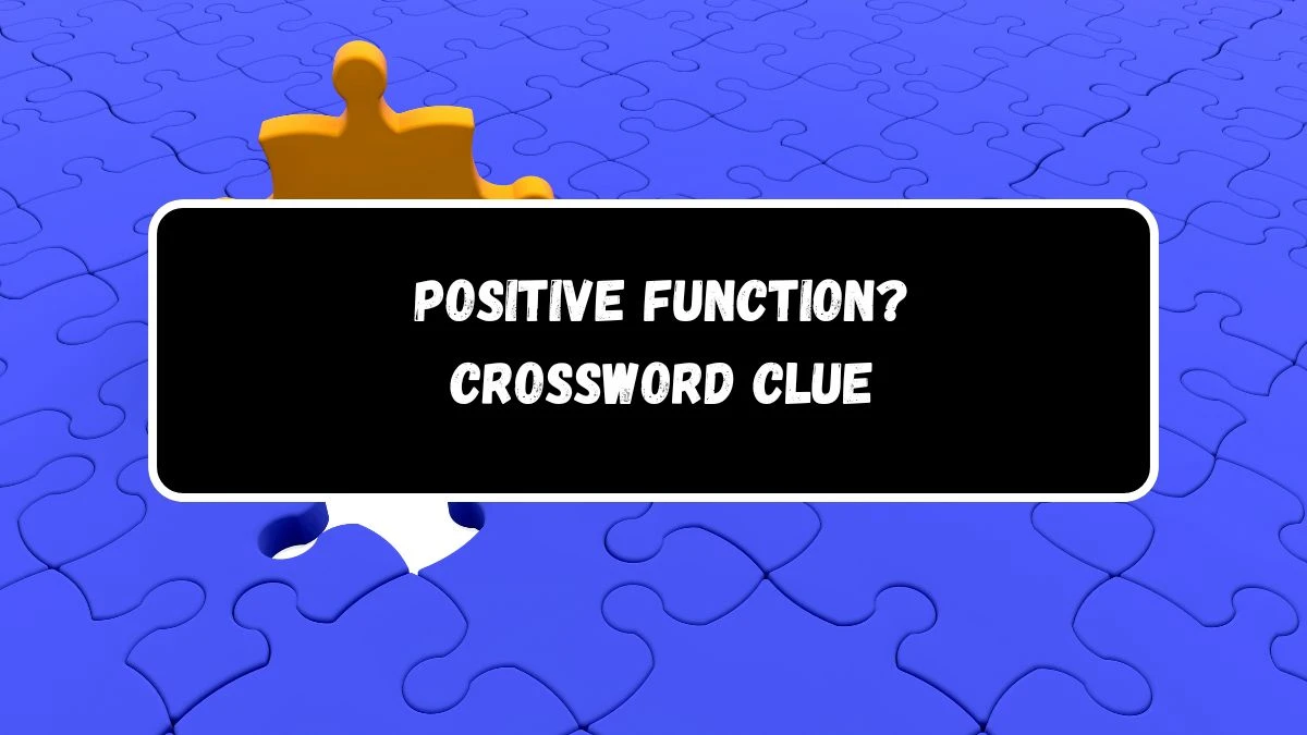 Positive function? Daily Themed Crossword Clue Puzzle Answer from August 13, 2024