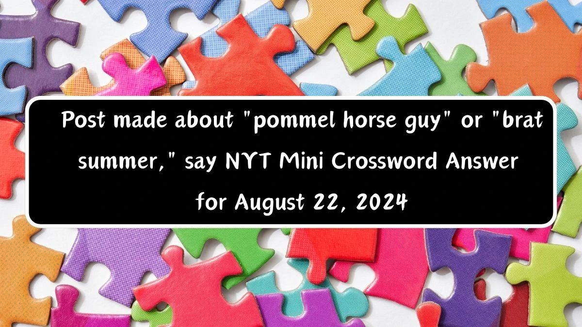 Post made about pommel horse guy or brat summer, say NYT Crossword Clue Answer with 4 Letters