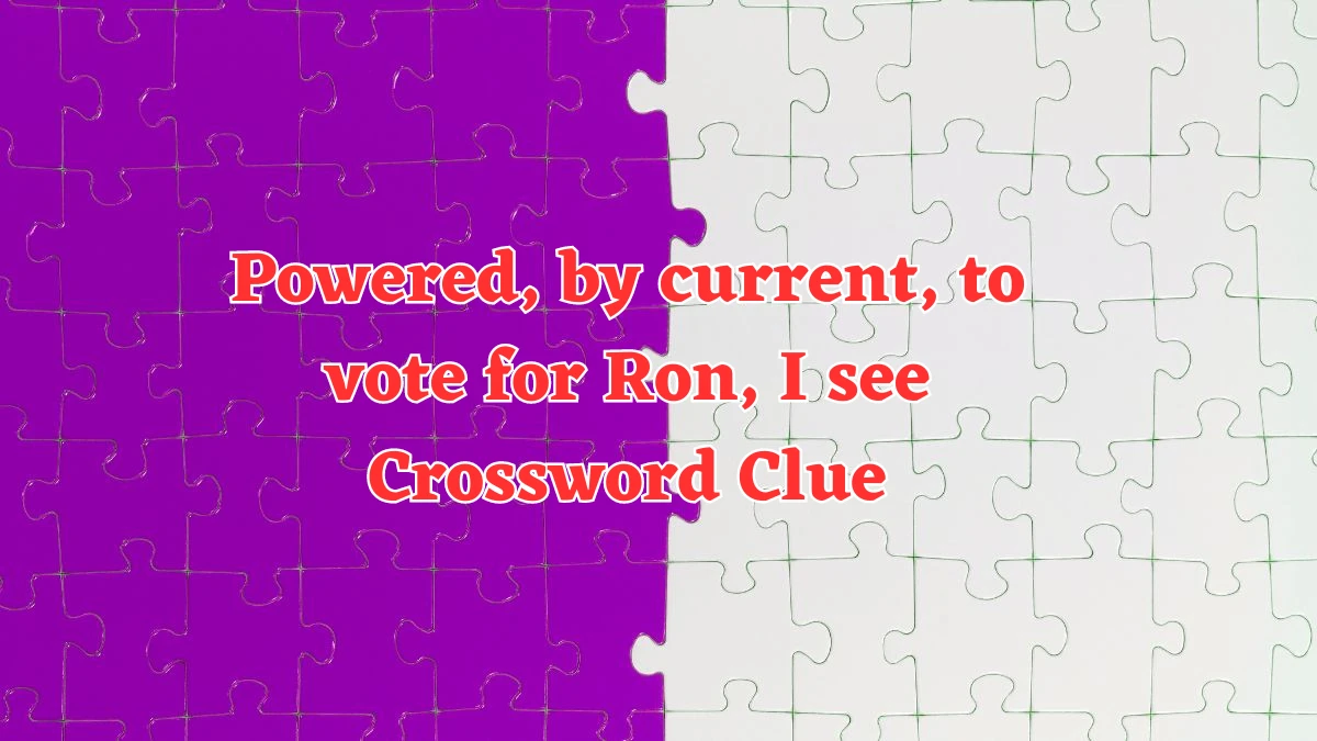 Powered, by current, to vote for Ron, I see Crossword Clue Puzzle Answer from August 02, 2024