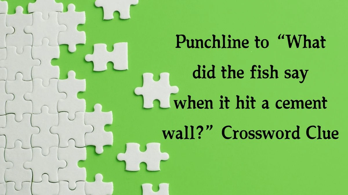 Universal Punchline to “What did the fish say when it hit a cement wall?” Crossword Clue Puzzle Answer from August 21, 2024