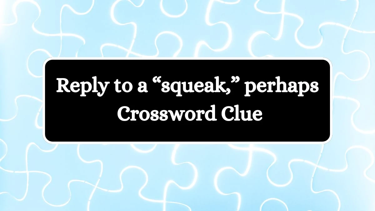 Reply to a “squeak,” perhaps Daily Themed Crossword Clue Puzzle Answer from August 19, 2024