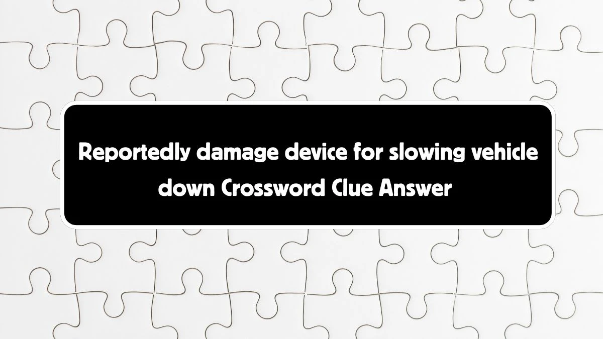 Reportedly damage device for slowing vehicle down Crossword Clue Puzzle Answer from August 04, 2024