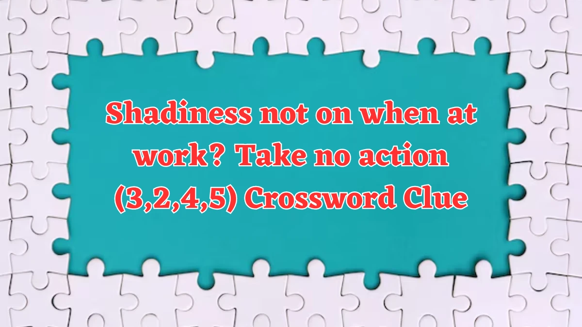 Shadiness not on when at work? Take no action (3,2,4,5) Crossword Clue Puzzle Answer from August 06, 2024