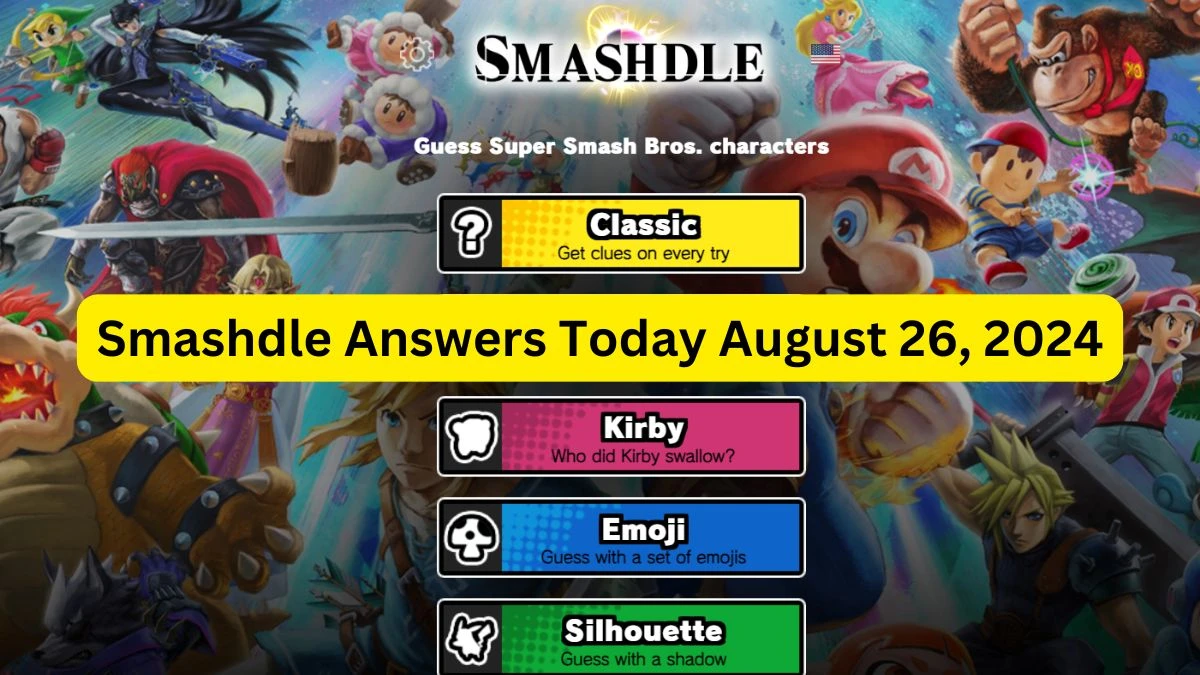 Smashdle Answers Today August 26, 2024: Classic, Final Smash, Kirby, Emoji, Silhouette