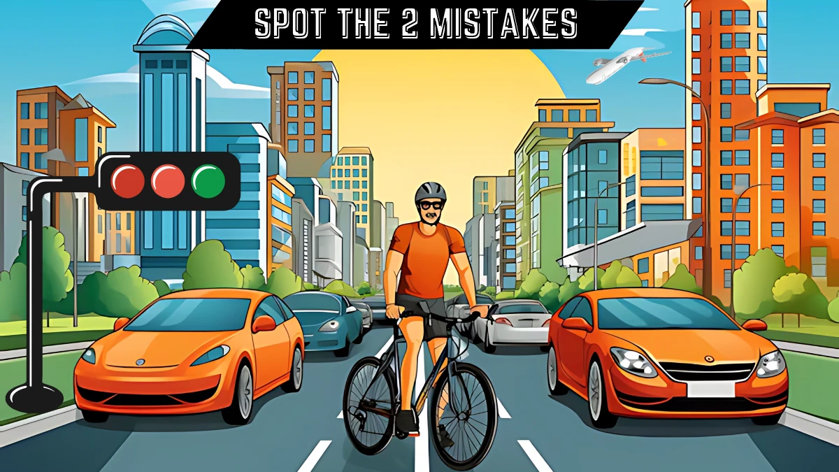 Spot the 2 Mistakes Picture Puzzle: Only Genius Can Spot the 2 Mistakes in this Traffic Road Image in 10 Secs