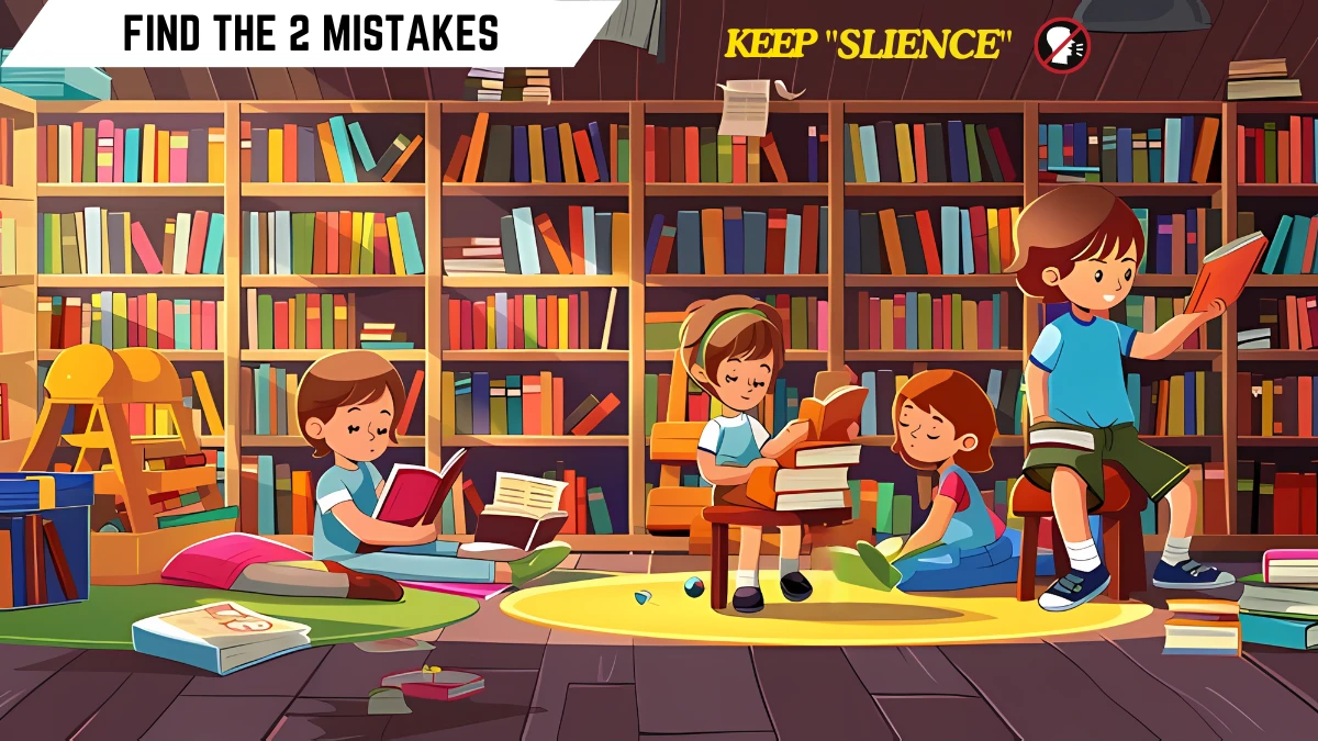 Spot the 2 Mistakes Picture Puzzle: Only High IQ Genius Can Spot the 2 Mistakes in this Library Image in 10 Secs