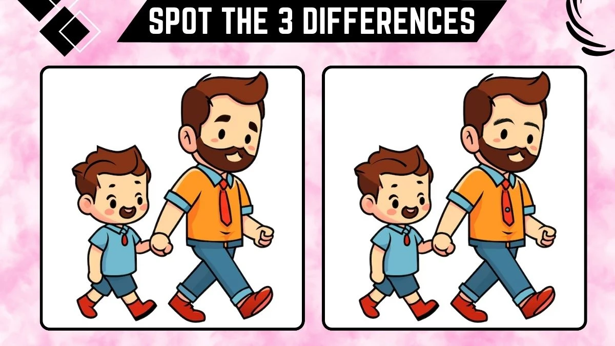 Spot the 3 Differences: Only people with 20/20 Vision Can Spot the 3 Differences in this Father and Son Image in 9 Secs