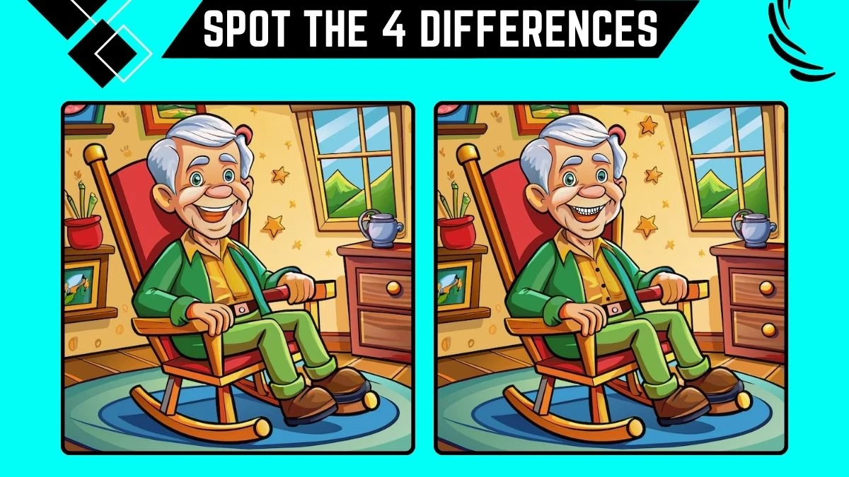 Spot the 4 Differences: Only People with Sharp Eyes Can Spot the 4 Differences in this Grandpa Image in 12 Secs | Picture Puzzle Game