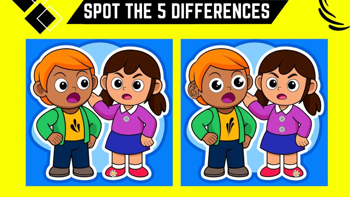 Spot the 5 Differences: Only Sharp Eyes Can Spot the 5 Differences in this Brother and Sister Image in 15 Secs