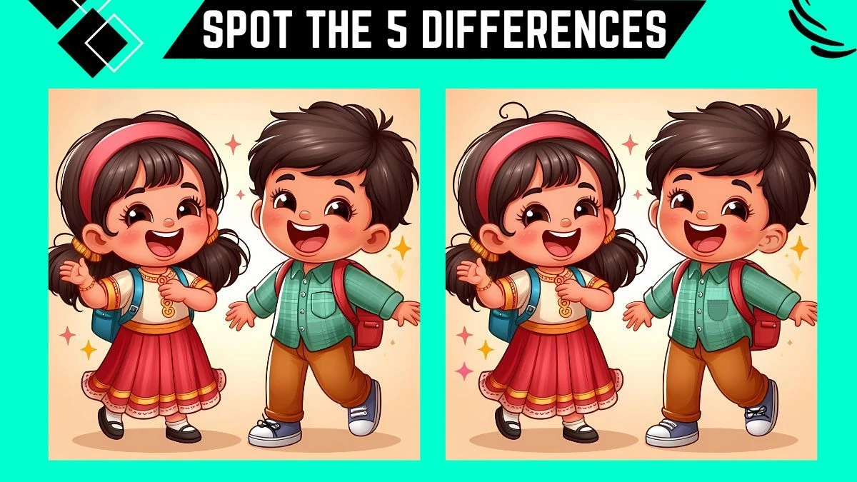 Spot the Difference Game: Only the most attentive eyes can spot 5 Differences in this Brother and Sister Image in 15 Secs