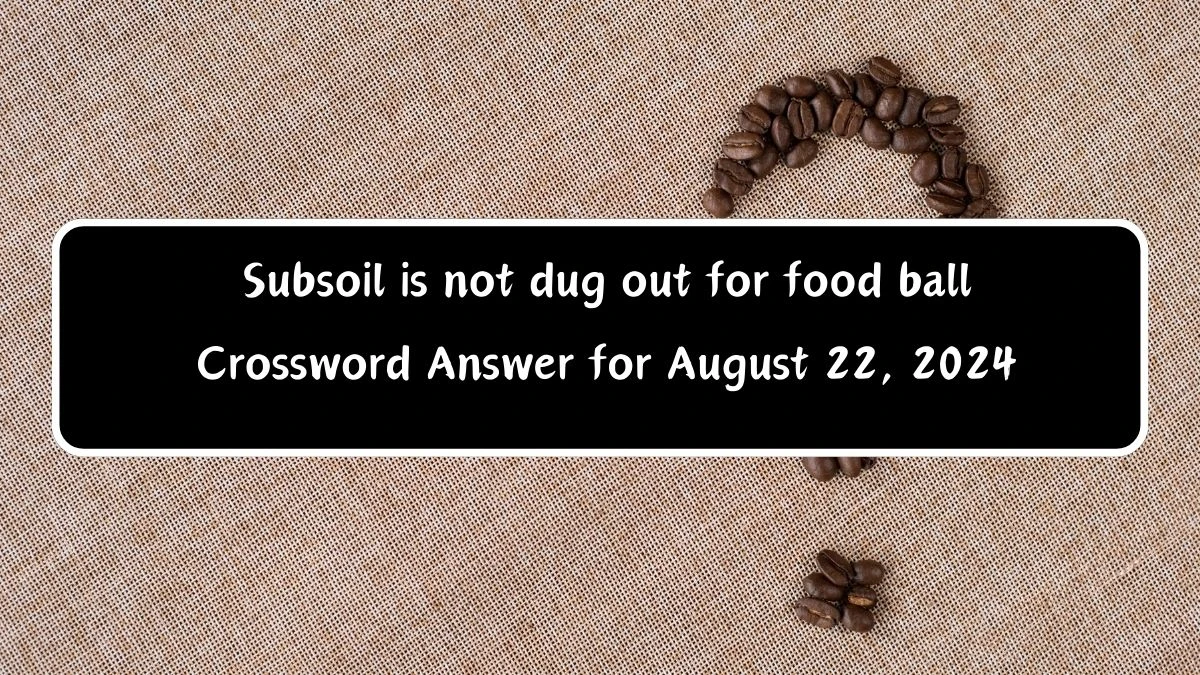 Subsoil is not dug out for food ball Crossword Clue Puzzle Answer from August 22, 2024