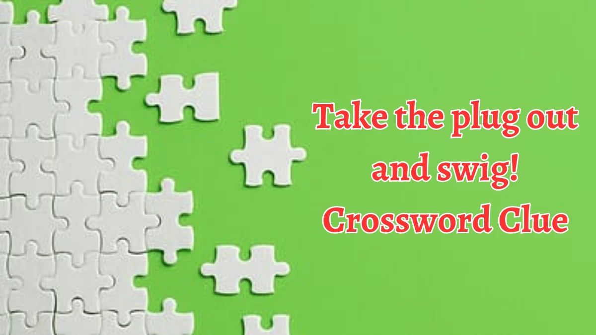 Take the plug out and swig! Crossword Clue Puzzle Answer from August 22, 2024