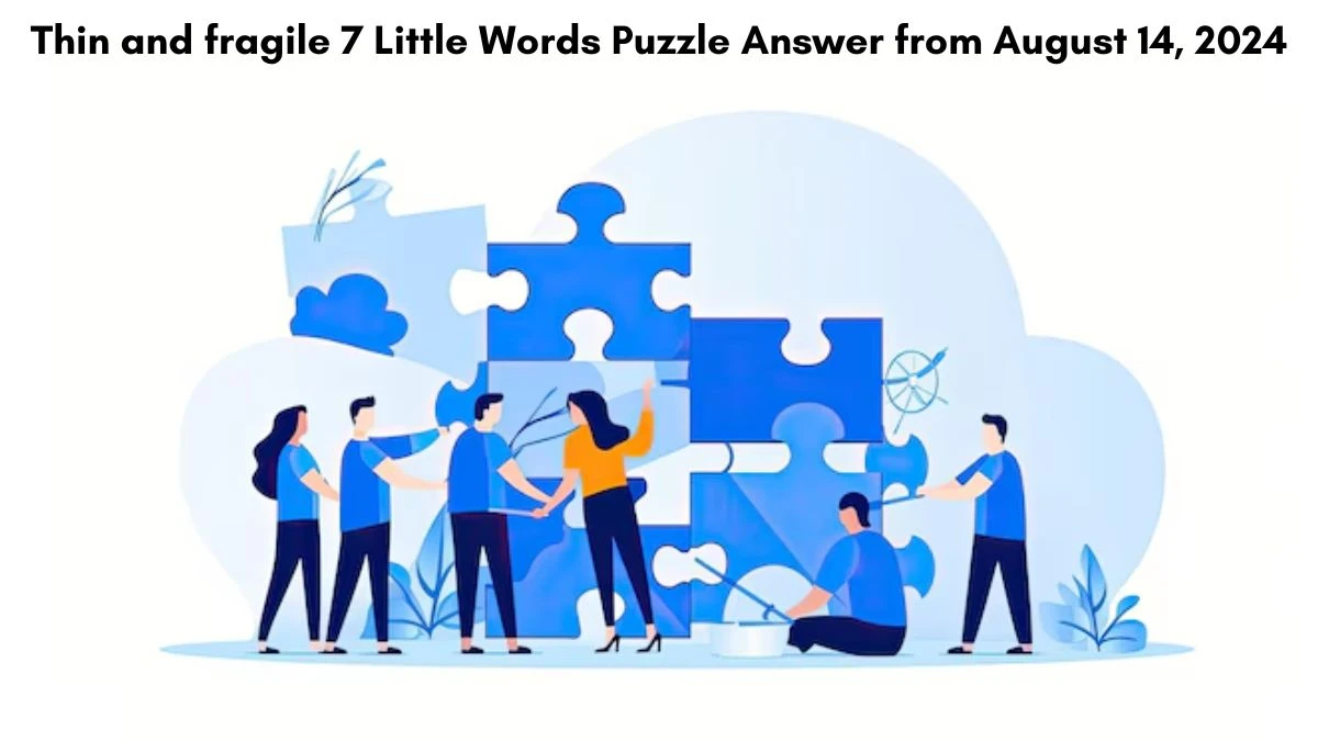 Thin and fragile 7 Little Words Puzzle Answer from August 14, 2024