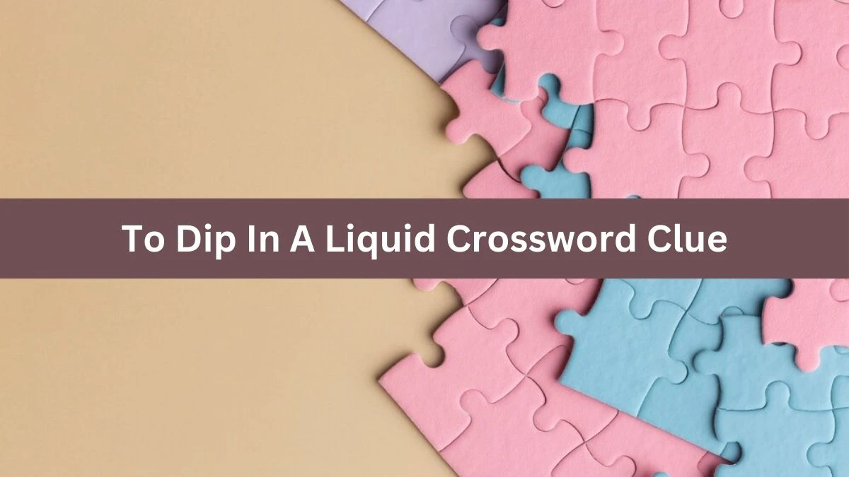 To Dip In A Liquid Crossword Clue Puzzle Answer from August 22, 2024