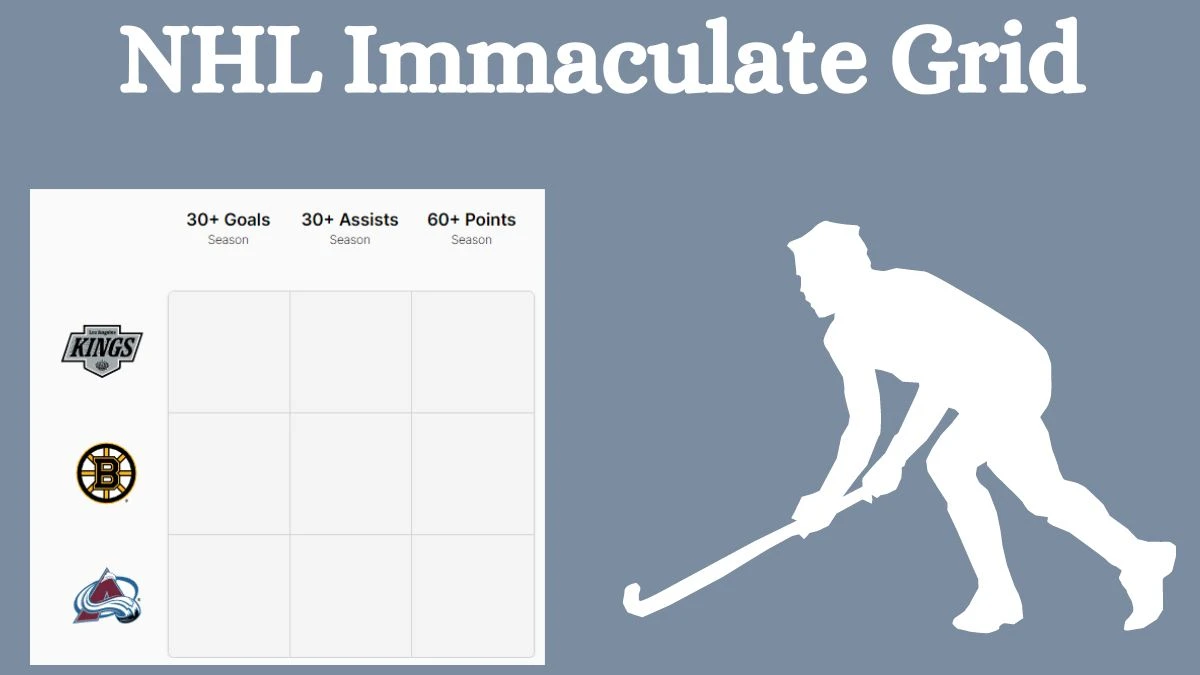 Which NHL player who has played for the Boston Bruins and 30+ Assists Season? NHL Immaculate Grid Answers for August 24, 2024