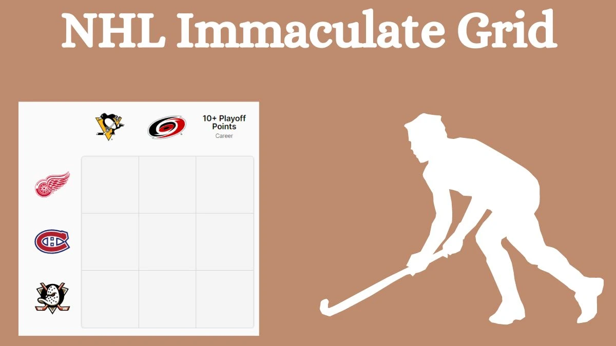 Which NHL player who has played for the Detroit Red Wings and 10+ Playoff Points Career? NHL Immaculate Grid Answers for August 26, 2024