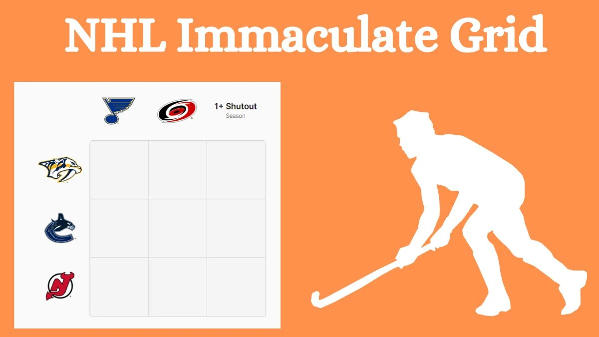 Which NHL player who played for the Nashville Predators and 1+ Shutout Season? NHL Immaculate Grid Answers for August 22, 2024