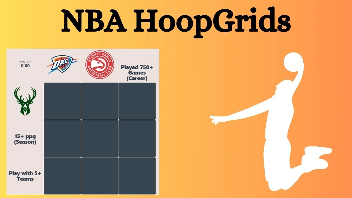 Which player who played for the 15+ ppg (Season) and Played 750+ Games (Career)? NBA HoopGrids Answers for August 06, 2024