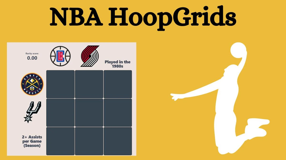 Which player who played for the 2+ Assists per Game (Season) and Played in the 1980s? NBA HoopGrids Answers for August 19, 2024