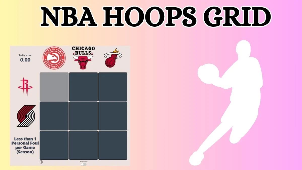 Which player who played for the Less than 1 Personal Foul per Game (Season) and Chicago Bulls? NBA HoopGrids Answers for August 30, 2024