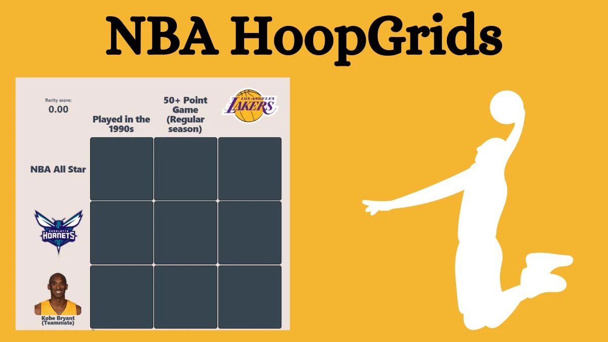 Which player who played with Kobe Bryant and also played for the 50+ Point Game (Regular season)? NBA HoopGrids Answers for August 24, 2024