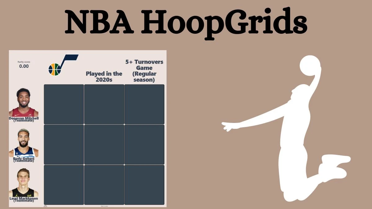 Which player who played with Rudy Gobert and Played in the 2020s? NBA HoopGrids Answers for August 01, 2024