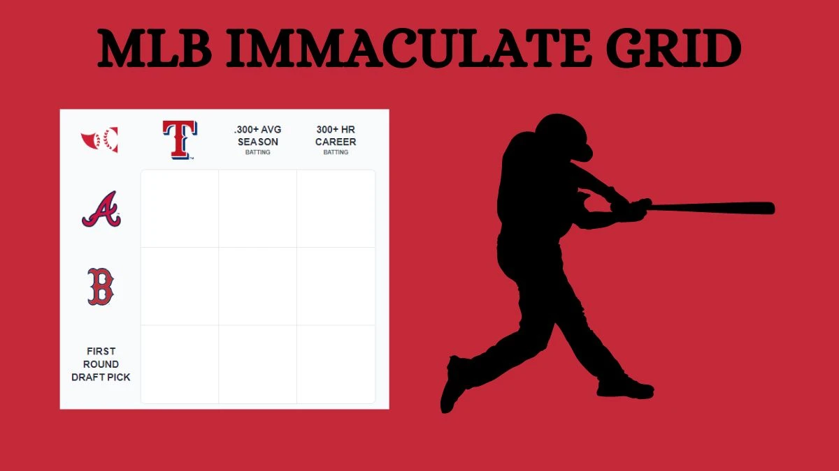 Which Which MLB player who played with First Round Draft Pick and Texas Rangers? MLB Immaculate Grid Answers for August 09 2024