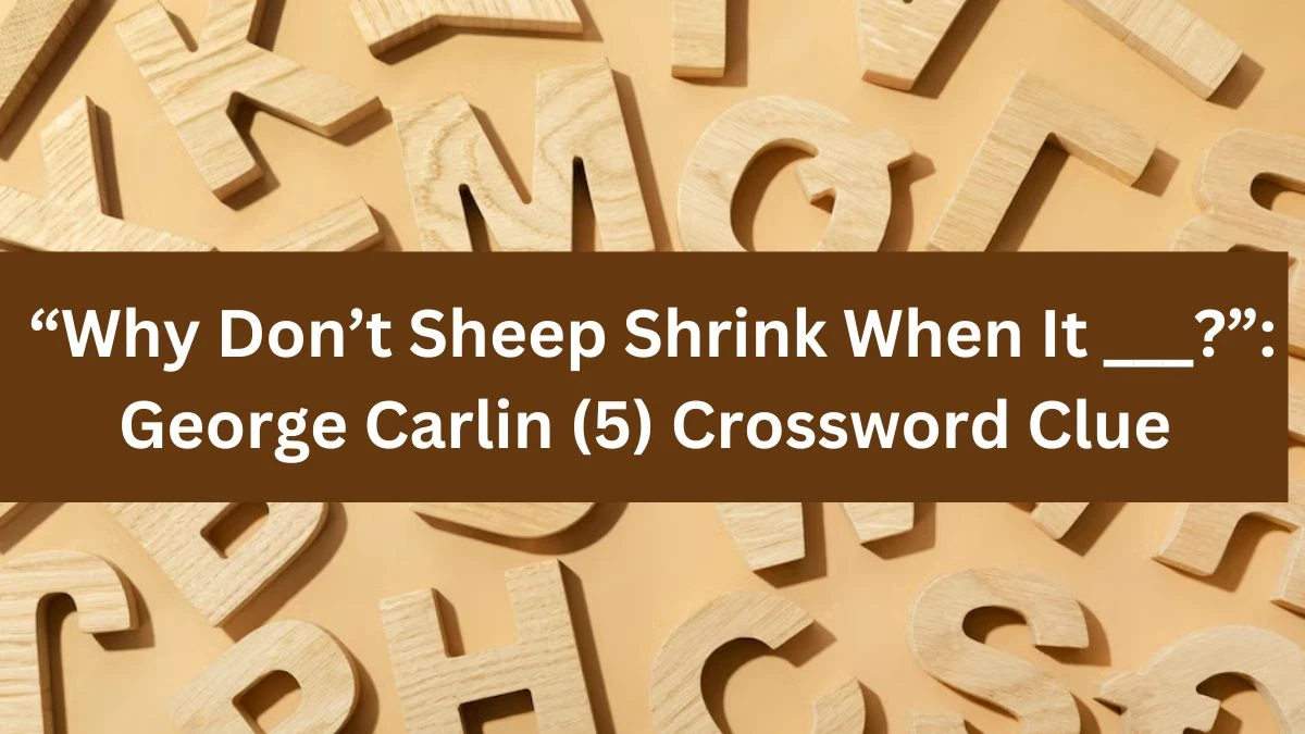 NYT “Why Don’t Sheep Shrink When It ___?”: George Carlin (5) Crossword Clue Puzzle Answer from August 09, 2024