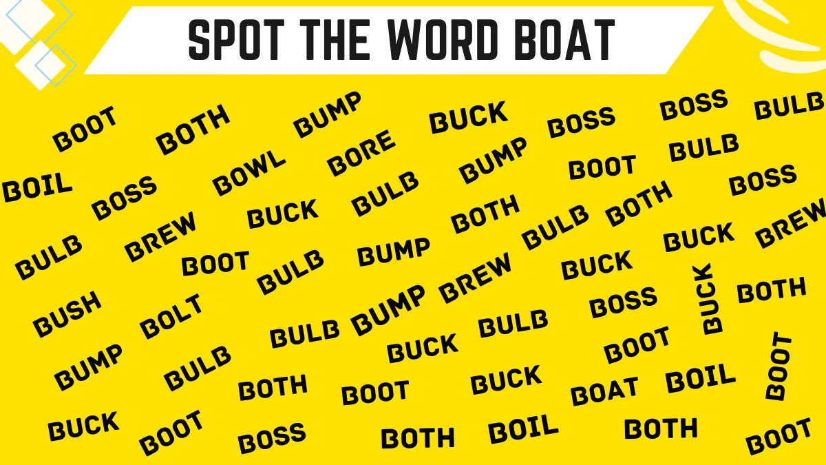 Word Search Puzzle: Only Highly Attentive People Can Spot BOAT in 8 Secs