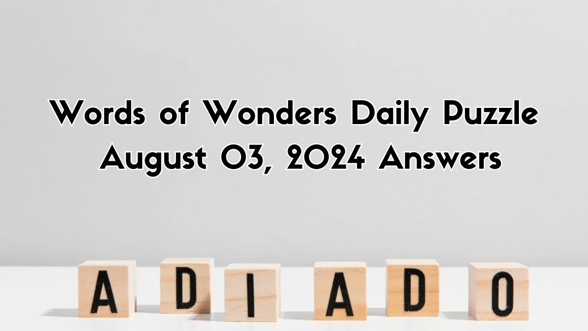 Words of Wonders Daily Puzzle August 03, 2024 Answers