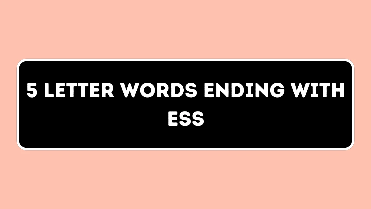 5 Letter Words Ending with ESS All Words List