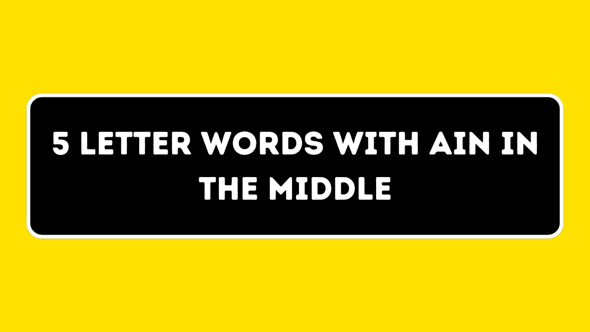 5 Letter Words with AIN in the Middle All Words List