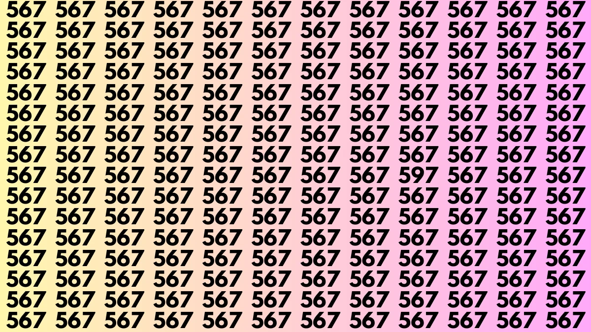 Brain Teaser: Only Sharp Eyes Can Spot the Number 597 among 567 in 9 Secs