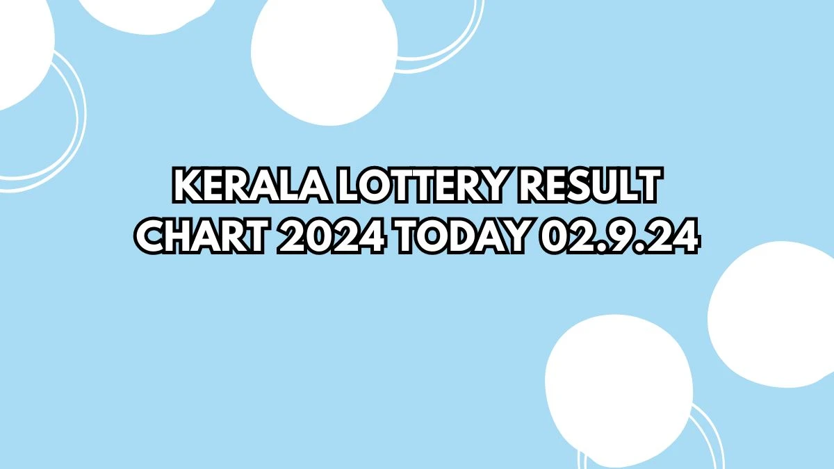 Kerala Lottery Result Chart 2024 Today 02.9.24