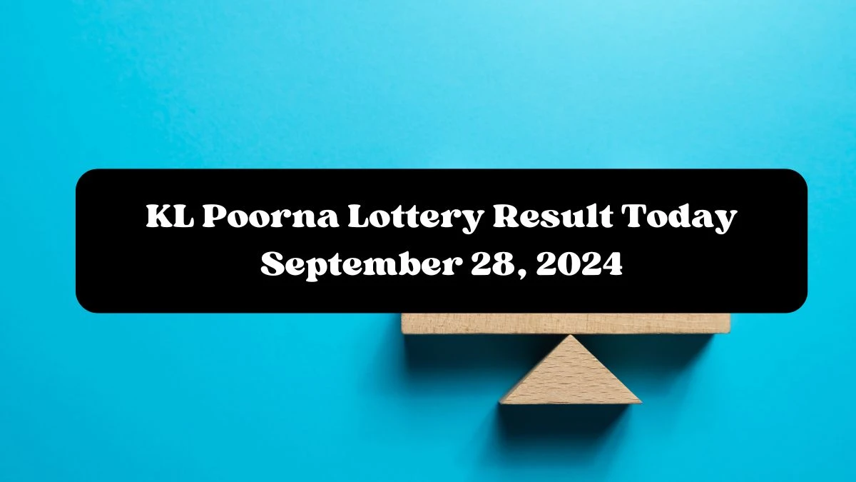 KL Poorna Lottery Result Today September 28, 2024