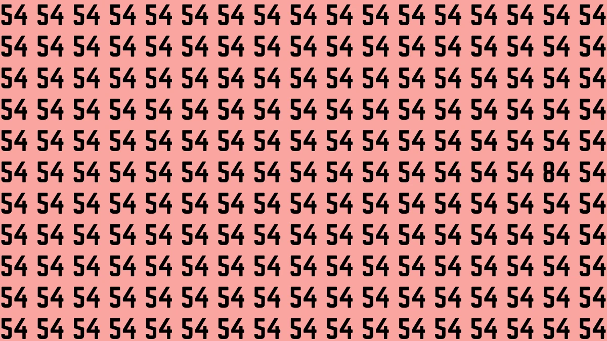 Observation Brain Challenge: Only Eagle Eyes Can Spot the Number 84 among 54 in 8 Secs