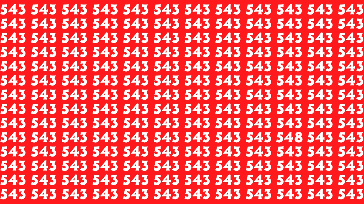 Optical Illusion: Only Hawk Eyes Can Spot the Number 548 among 543 in 9 Secs