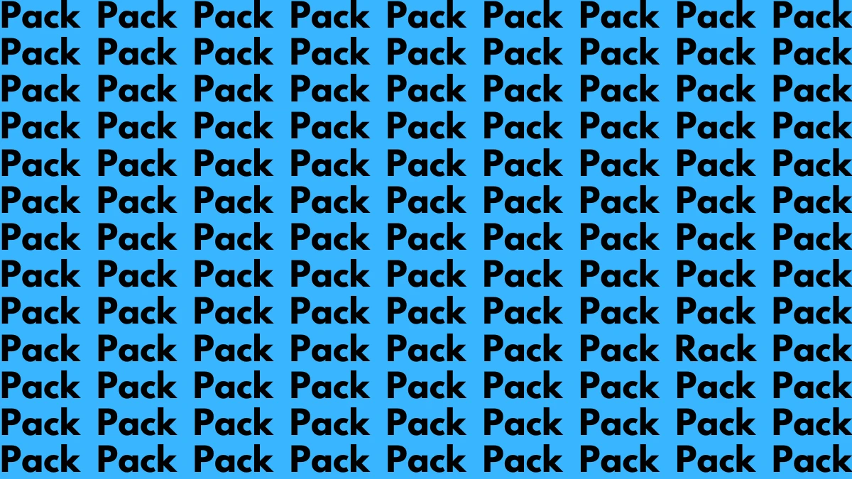 Optical Illusion: Only Sharp yes Can Spot the Word Rack among Pack in 7 Secs