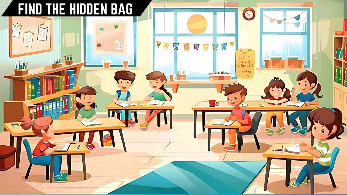 Optical Illusion Vision Test: Only 5 Out of 10 Can Find The Hidden Bag in this Classroom Image in 5 Secs