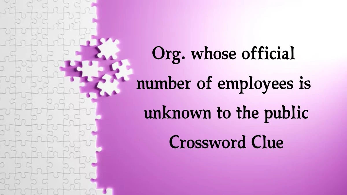 NYT Org. whose official number of employees is unknown to the public Crossword Clue Puzzle Answer from September 13, 2024