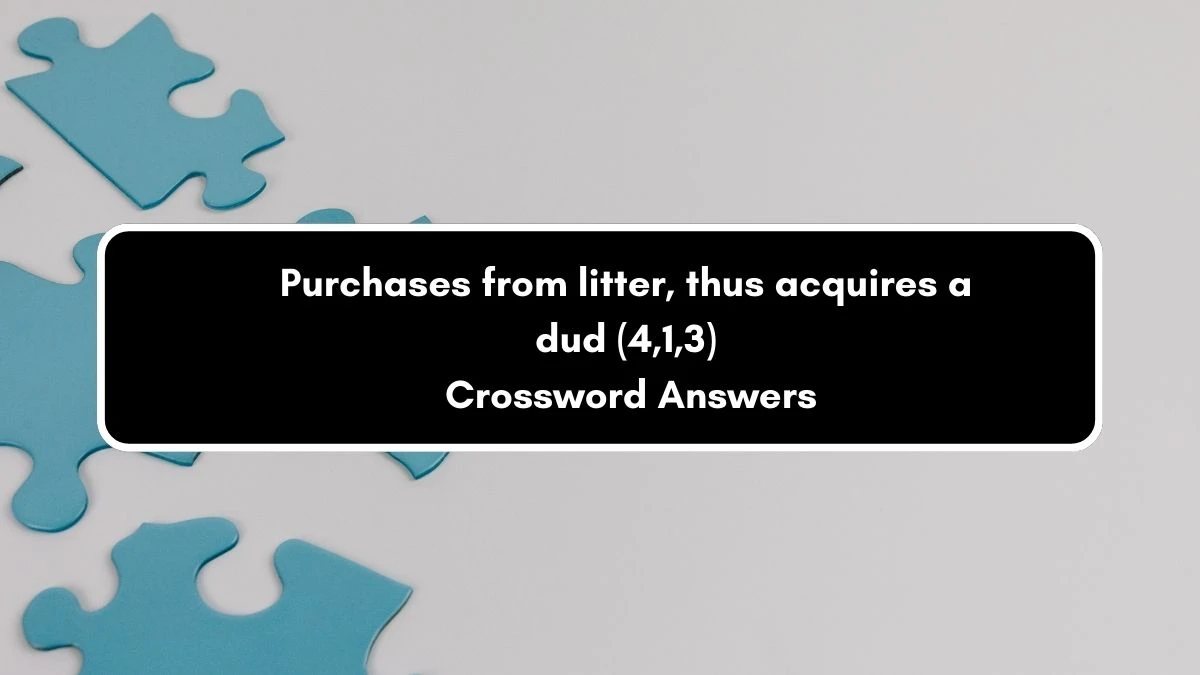 Purchases from litter, thus acquires a dud (4,1,3) Crossword Clue Puzzle Answer from September 11, 2024