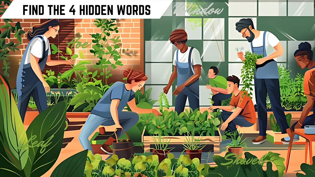 Puzzle IQ Test: Only highly intelligent minds can spot the 4 Hidden Words in this Gardening Image in 8 Secs