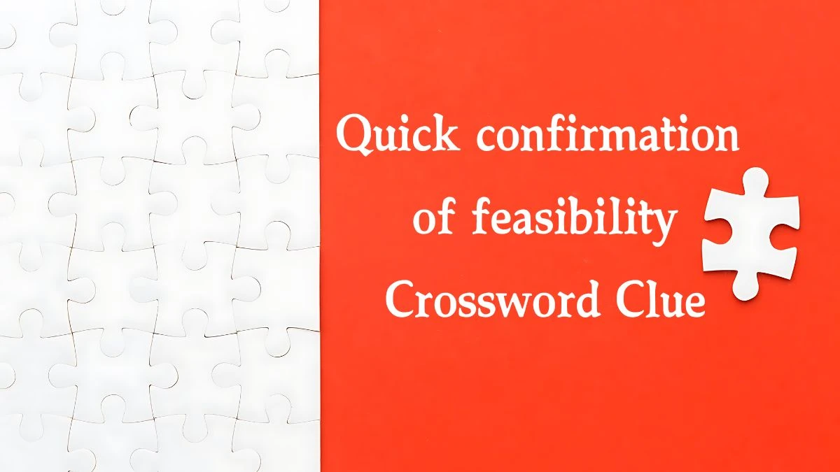 NYT Quick confirmation of feasibility Crossword Clue Puzzle Answer from September 30, 2024