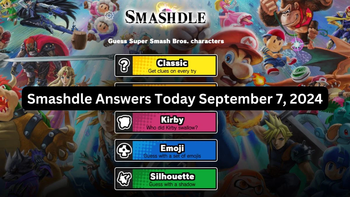 Smashdle Answers Today September 7, 2024: Classic, Final Smash, Kirby, Emoji, Silhouette