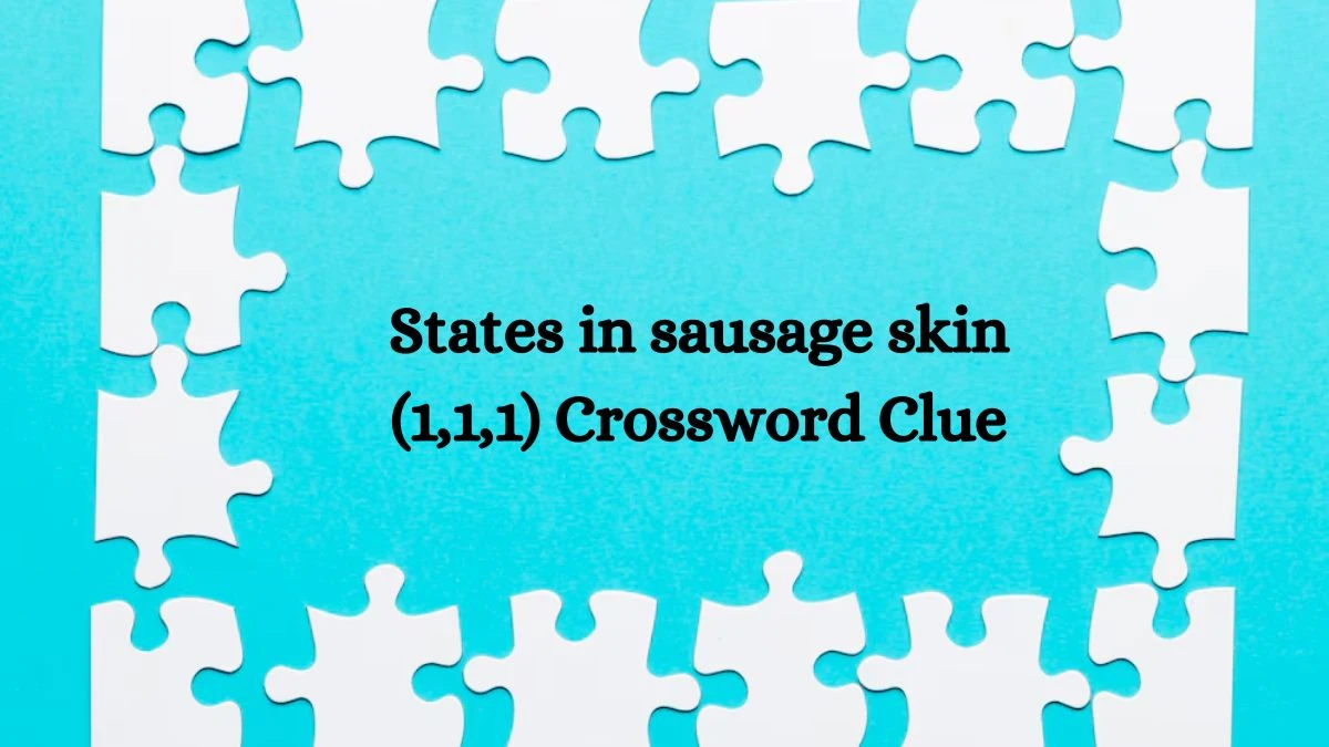 States in sausage skin (1,1,1) Crossword Clue Answers on September 25, 2024