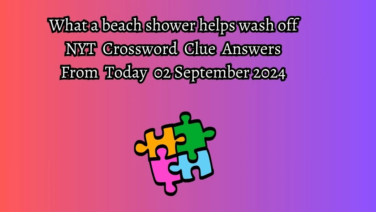 NYT What a beach shower helps wash off Crossword Clue Puzzle Answer from September 02, 2024