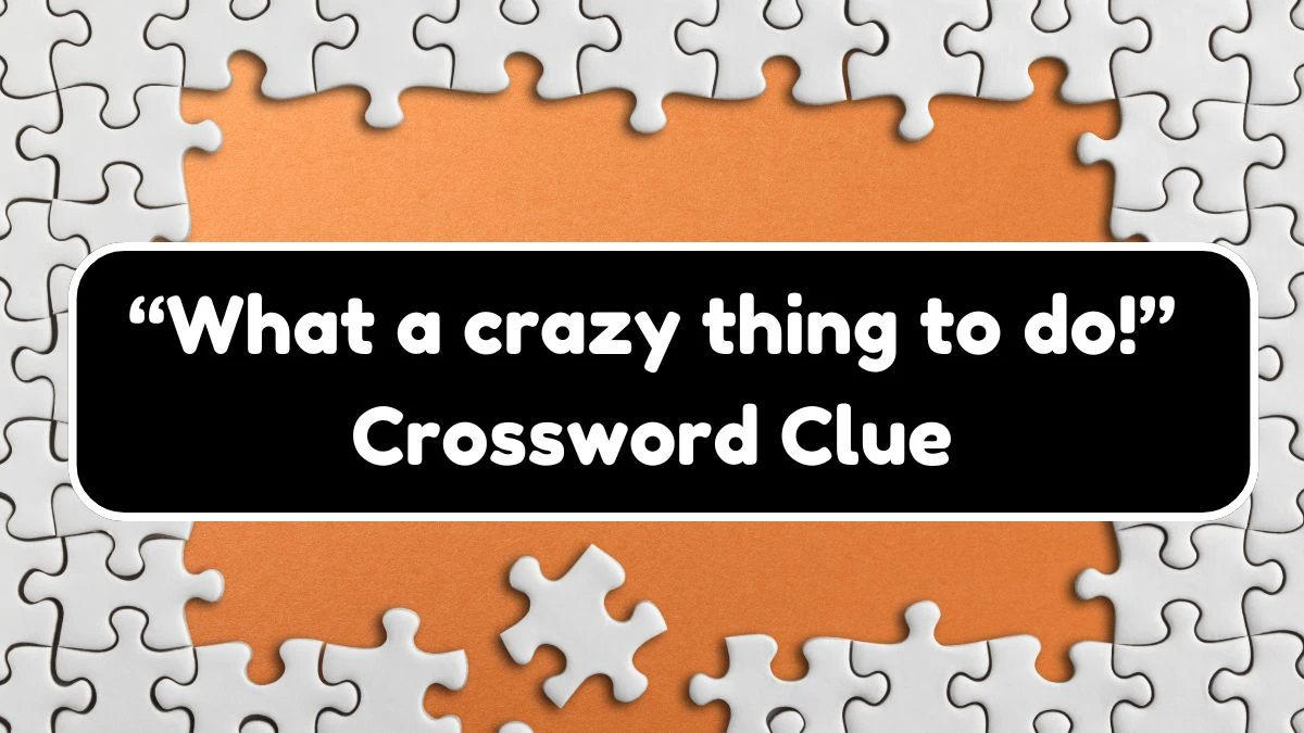 NYT “What a crazy thing to do!” Crossword Clue Puzzle Answer from September 21, 2024