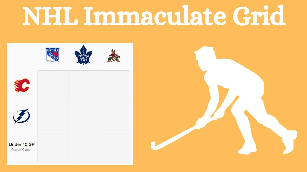 Which NHL player who has played for the Under 10 GP Playoff Career and Arizona Coyotes? NHL Immaculate Grid Answers for September 05, 2024